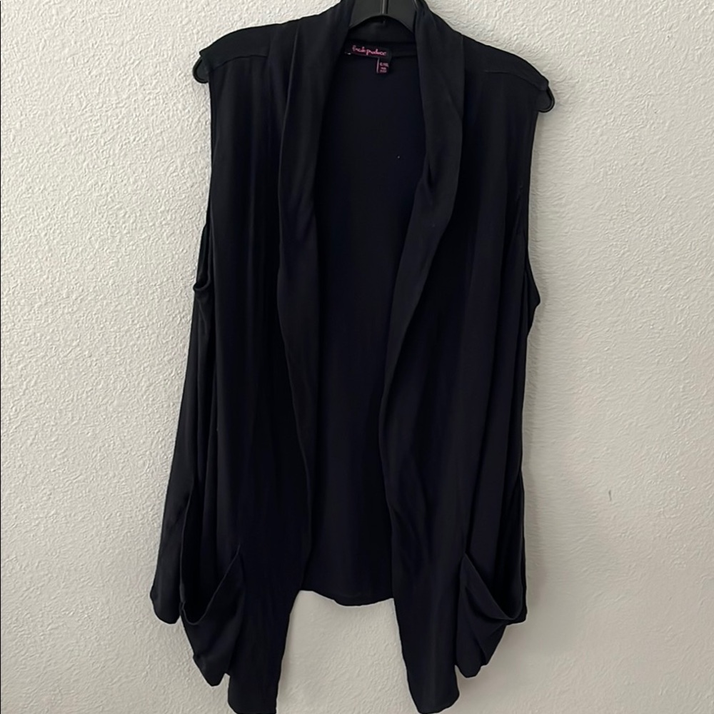 FRESH PRODUCE Open Front Sleeveless Cardigan Vest
Lagenlook 
100% Cotton
Sz XL
